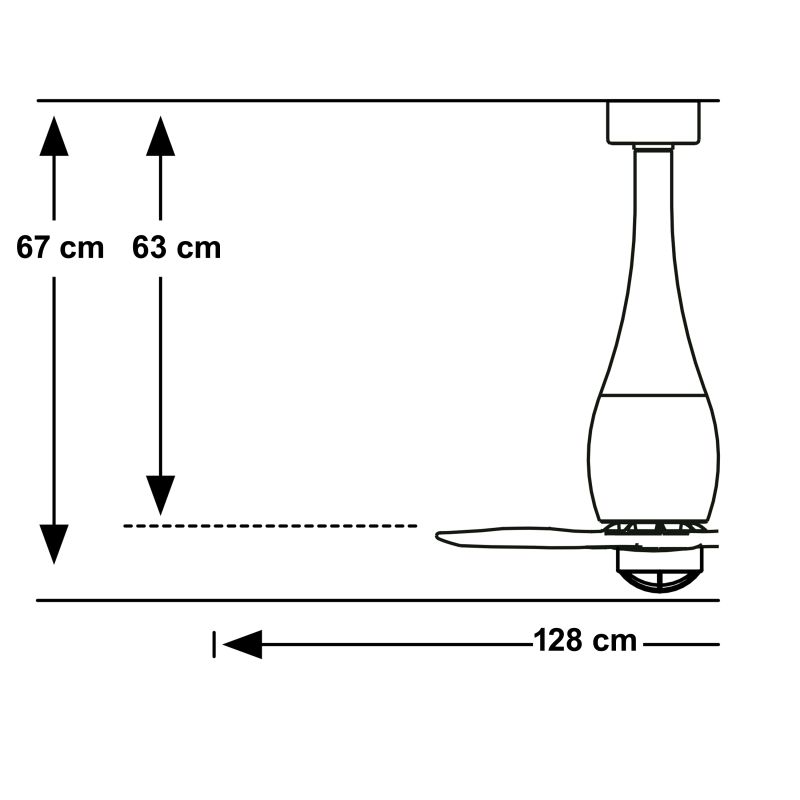 ETERFAN M LED Ventilatore bianco brillante/trasparente
