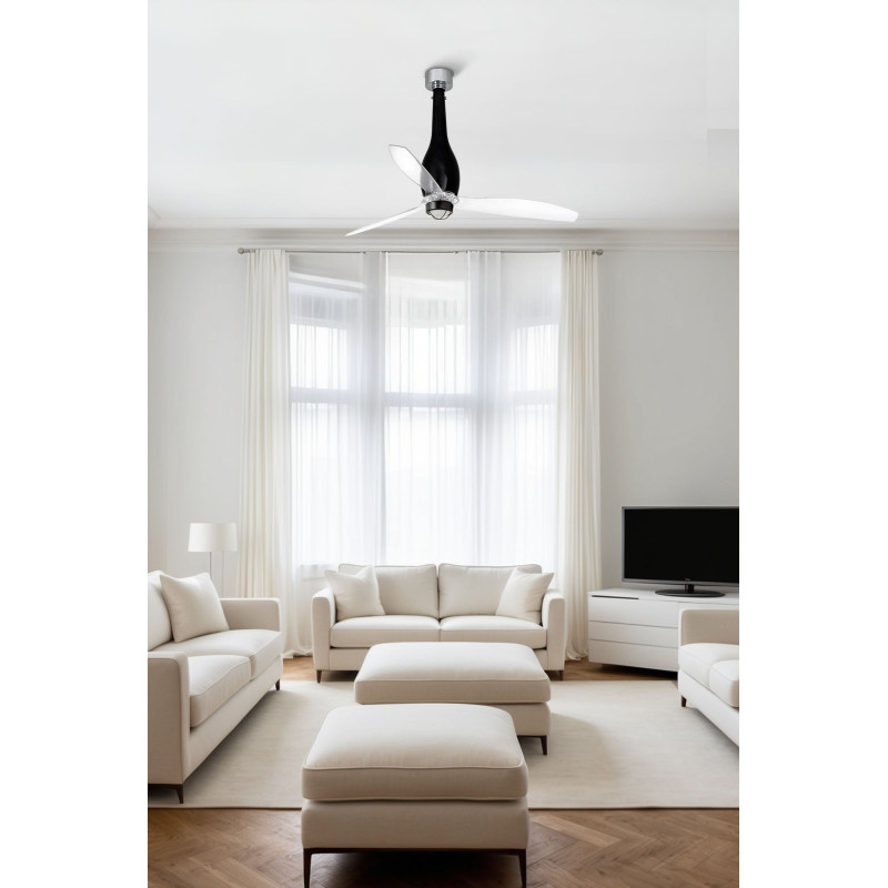 ETERFAN M LED Ventilatore nero brillante/trasparente