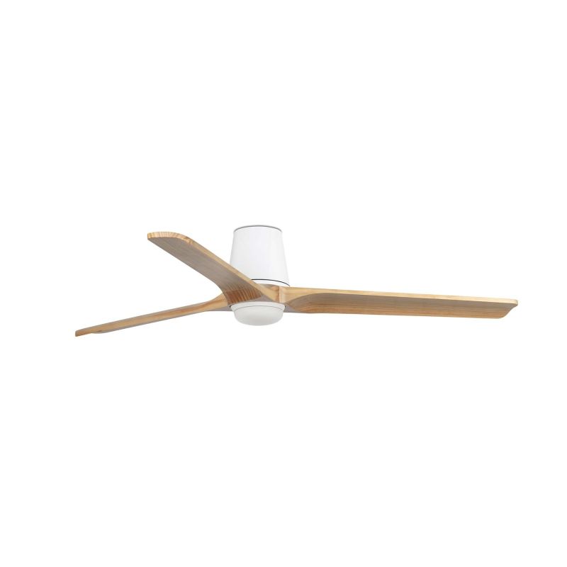 HEYWOOD TUB LED L Ventilatore bianco/pino