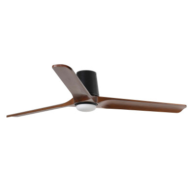 HEYWOOD TUB LED L Ventilatore nero/noce