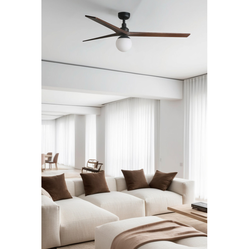 KLIM L Ventilatore  nero/noce E27 TUYA