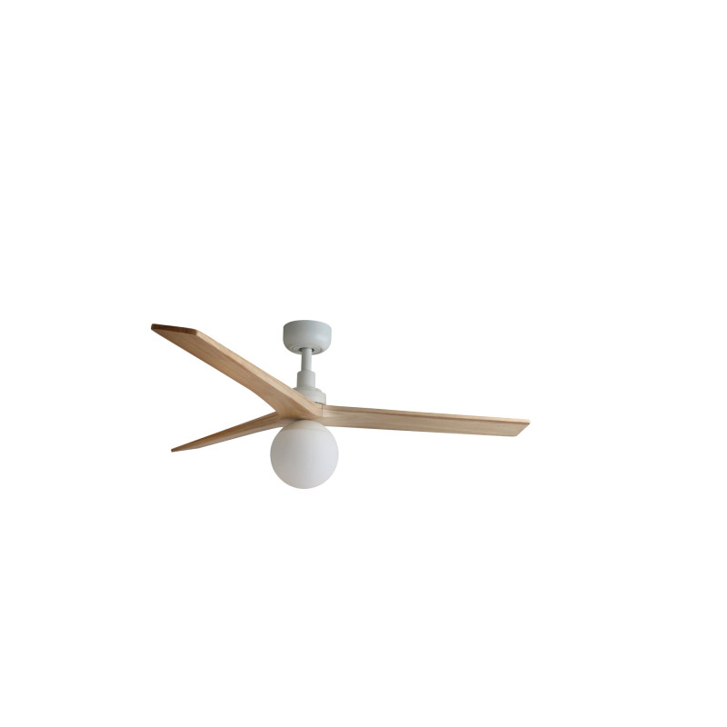 KLIM M Ventilatore bianco/legno pino E27 TUYA