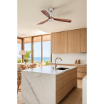 LANTAU L LED Ventilatore nichel opaco/noce