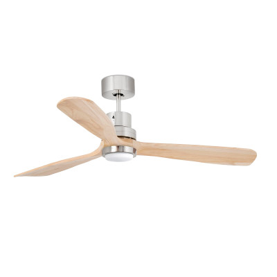 LANTAU L LED Ventilatore nichel opaco/pino