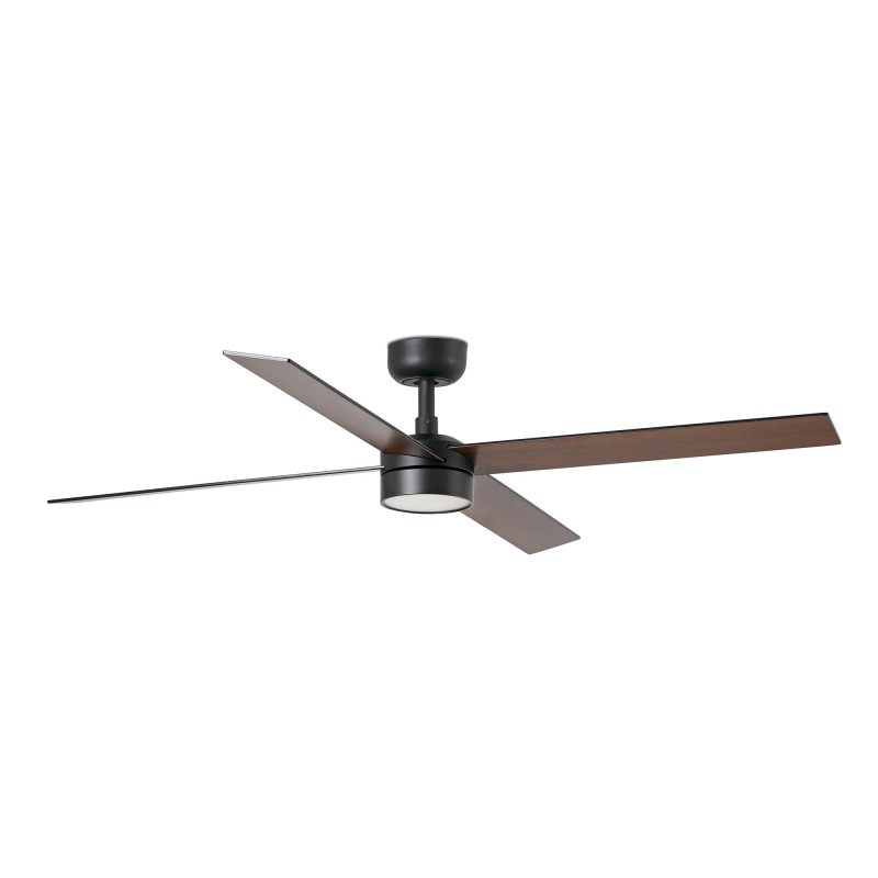 RUDDER L 4 LED Ventilatore nero/noce TUYA