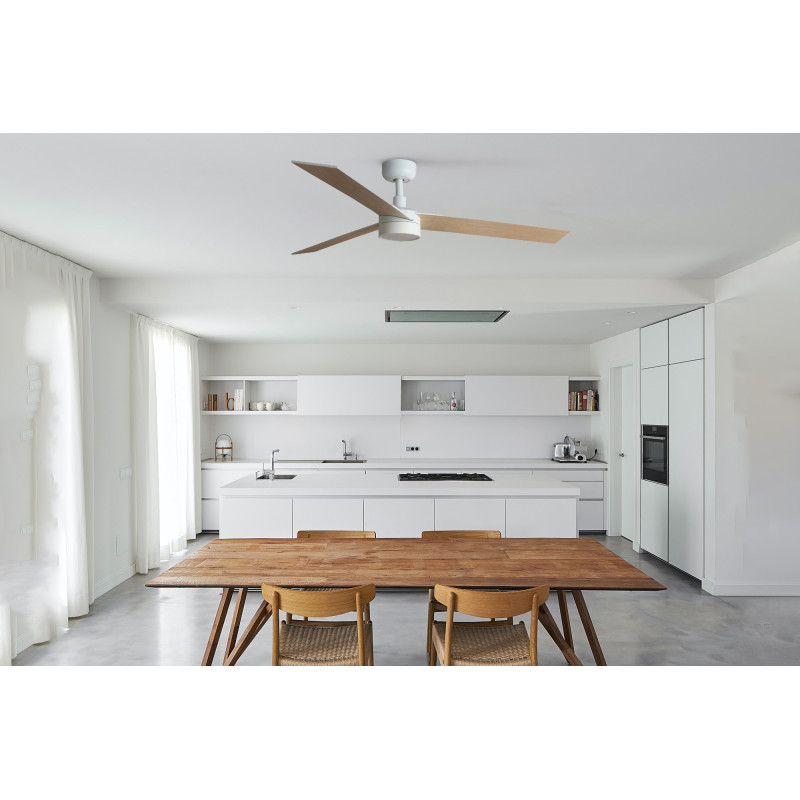 RUDDER L LED Ventilatore bianco/frassino