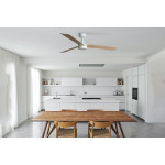 RUDDER L LED Ventilatore bianco/frassino