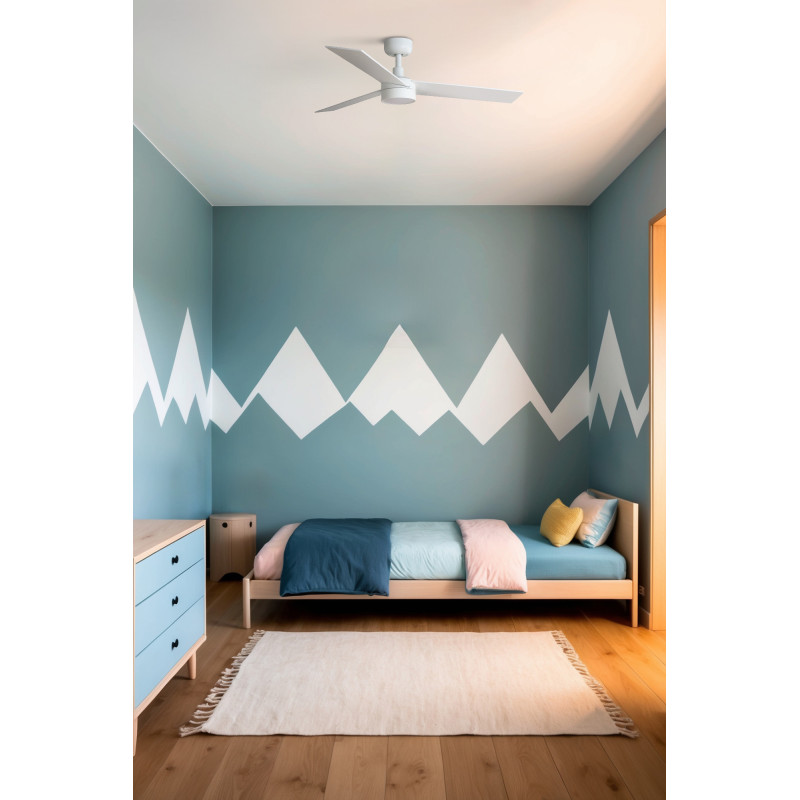 RUDDER S LED Ventilatore bianco/frassino