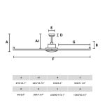 Ventilatore soffitto ROTTERDAM LED 300 cm