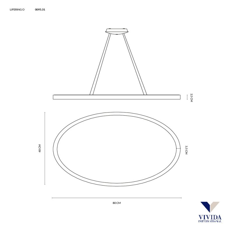 Vivida Lifering Ovale Sospensione 80 Cm