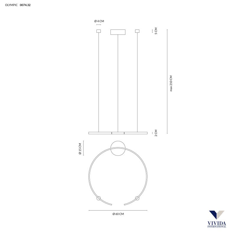 OLYMPIC SOSPENSIONE ORIZZONTALE 60 CM