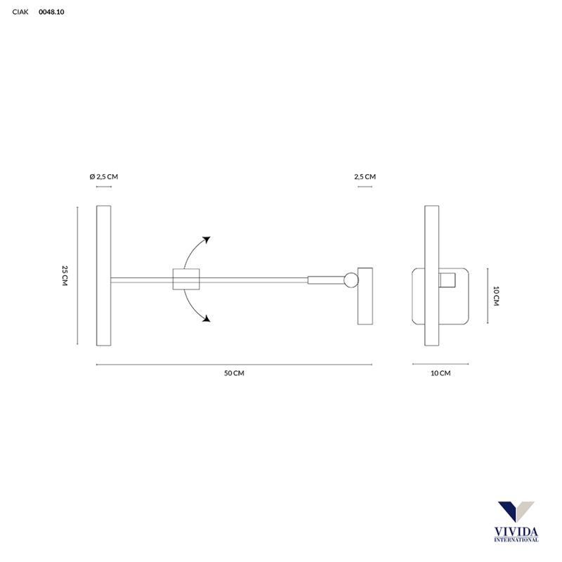 CIAK LAMPADA PARETE ORIENTABILE