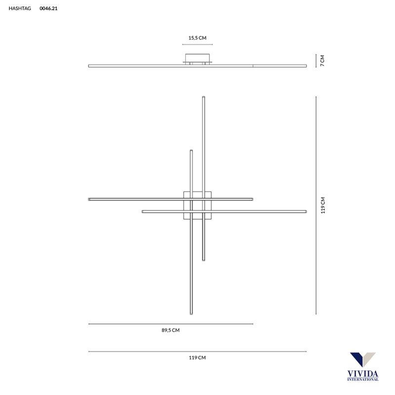 HASHTAG PLAFONIERA 120 CM