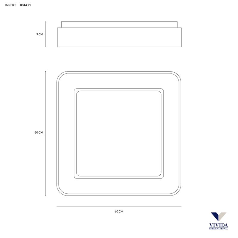 INNER-S PLAFONIERA QUADRATA 60 CM