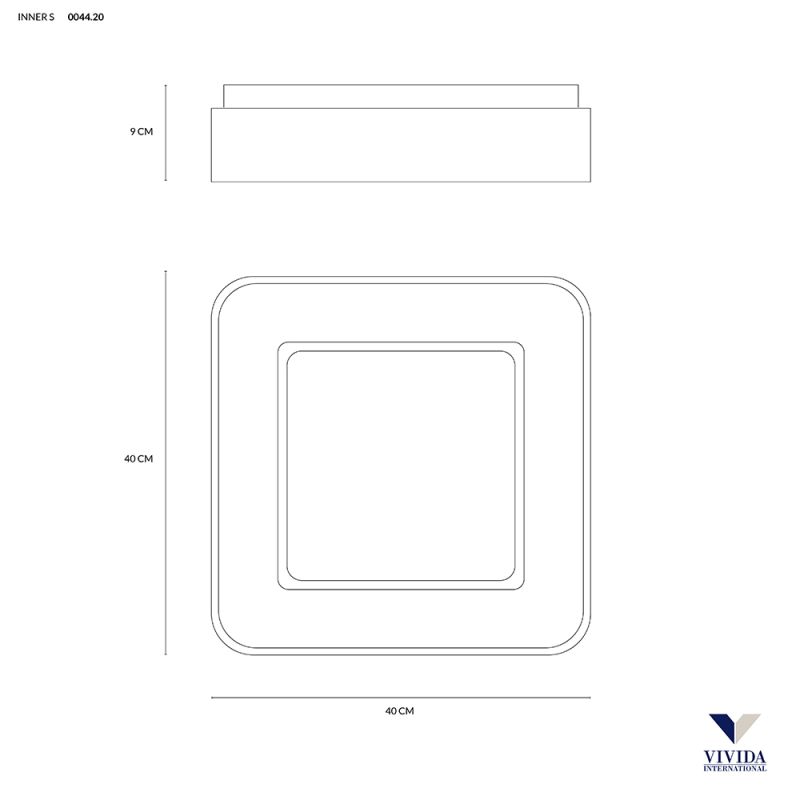 INNER-S PLAFONIERA QUADRATA 40 CM