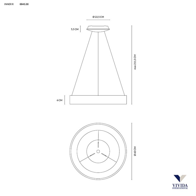 INNER-R SOSPENSIONE ROTONDA 60 CM