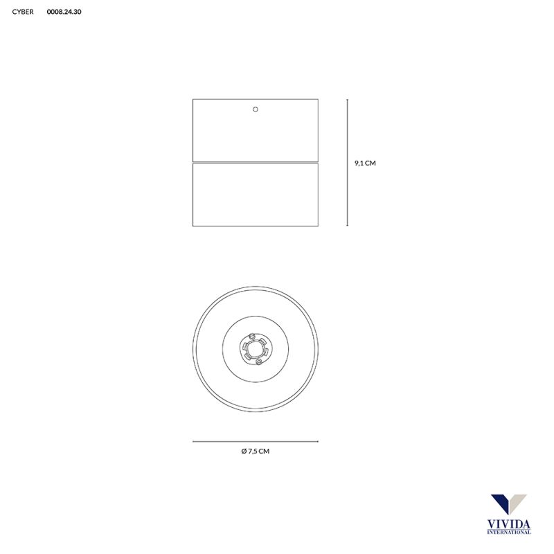 Vivida Cyber Faretto Orientabile 9W da parete o soffitto
