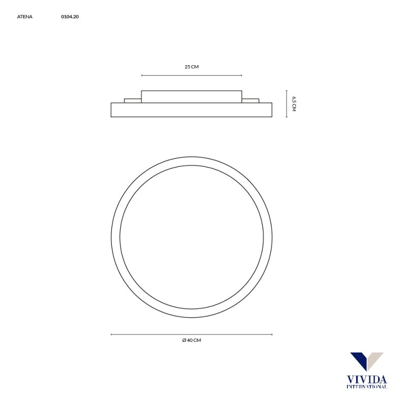 Vivida Atena Plafoniera rotonda 40 Cm