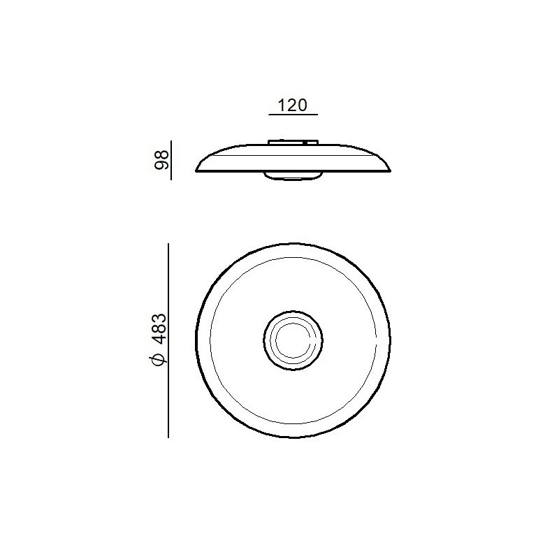 Linea Light Basin Plafoniera in metallo a luce riflessa indiretta