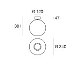 Linea Light Cristalbolla Plafoniera in vetro 34 cm
