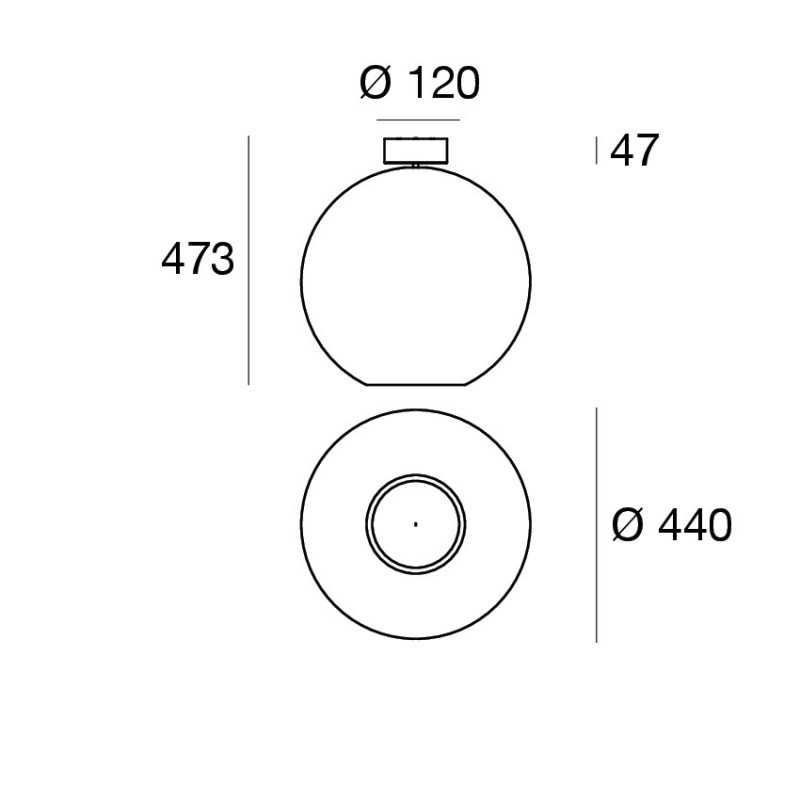 Linea Light Cristalbolla Plafoniera in vetro 44 cm