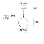 Linea Light Cristalbolla Sospensione in vetro 24 cm
