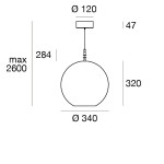 Linea Light Cristalbolla Sospensione in vetro 34 cm