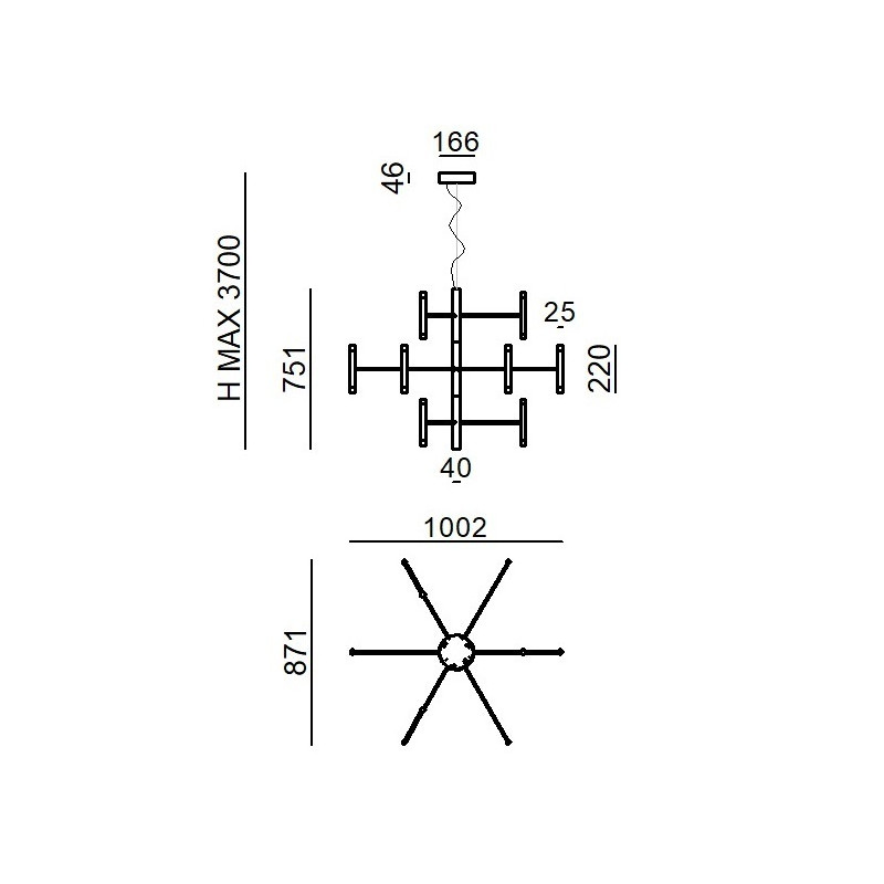 Linea Light Perla sospensione candeliere 12 luci