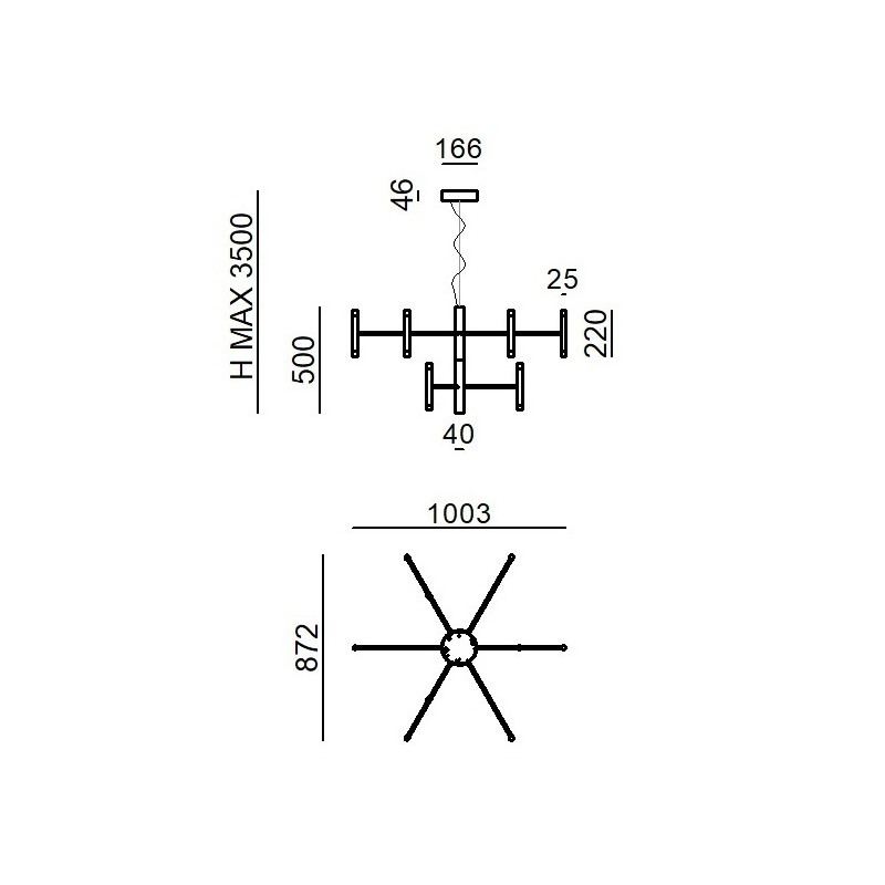 Linea Light Perla sospensione candeliere 9 luci