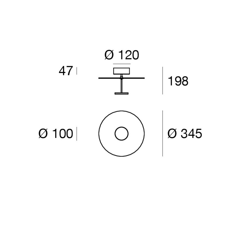 Linea Light Stilo plafoniera a luce indiretta 34 cm