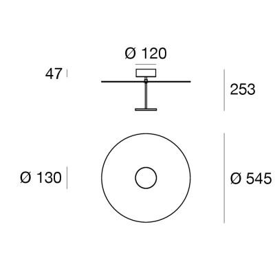 Linea Light Stilo plafoniera a luce indiretta 54 cm