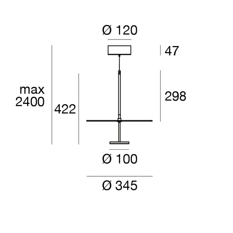 Linea Light Stilo Sospensione a luce indiretta 34 cm