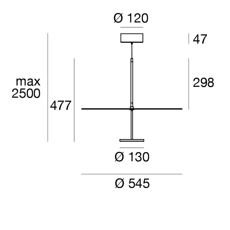 Linea Light Stilo Sospensione a luce indiretta 54 cm