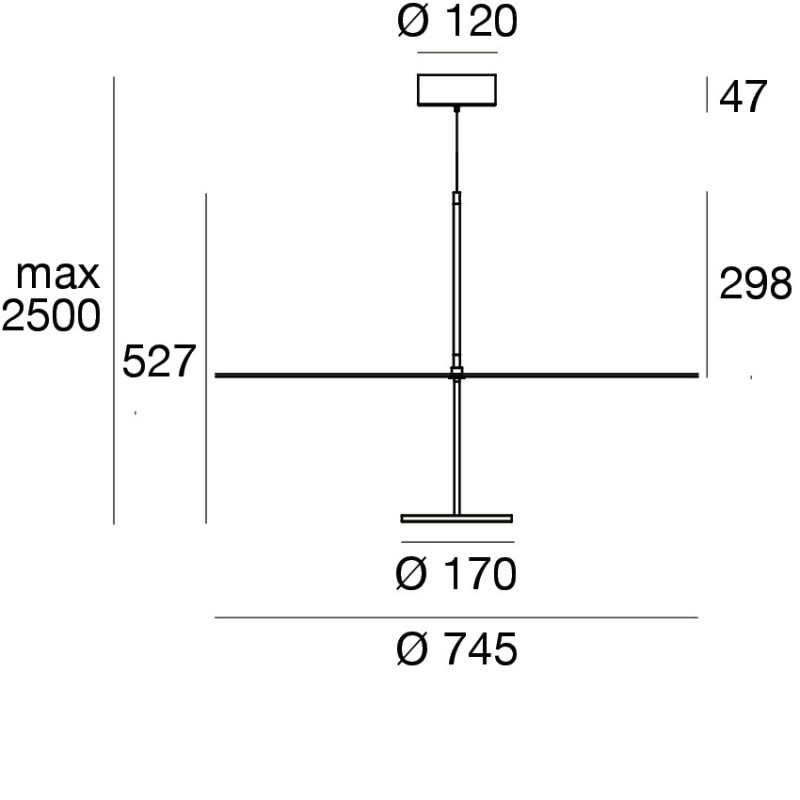 Linea Light Stilo Sospensione a luce indiretta 74 cm