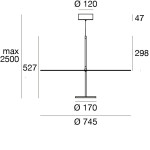 Linea Light Stilo Sospensione a luce indiretta 74 cm