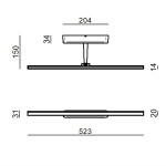 Linea Light Straight Applique 52 cm