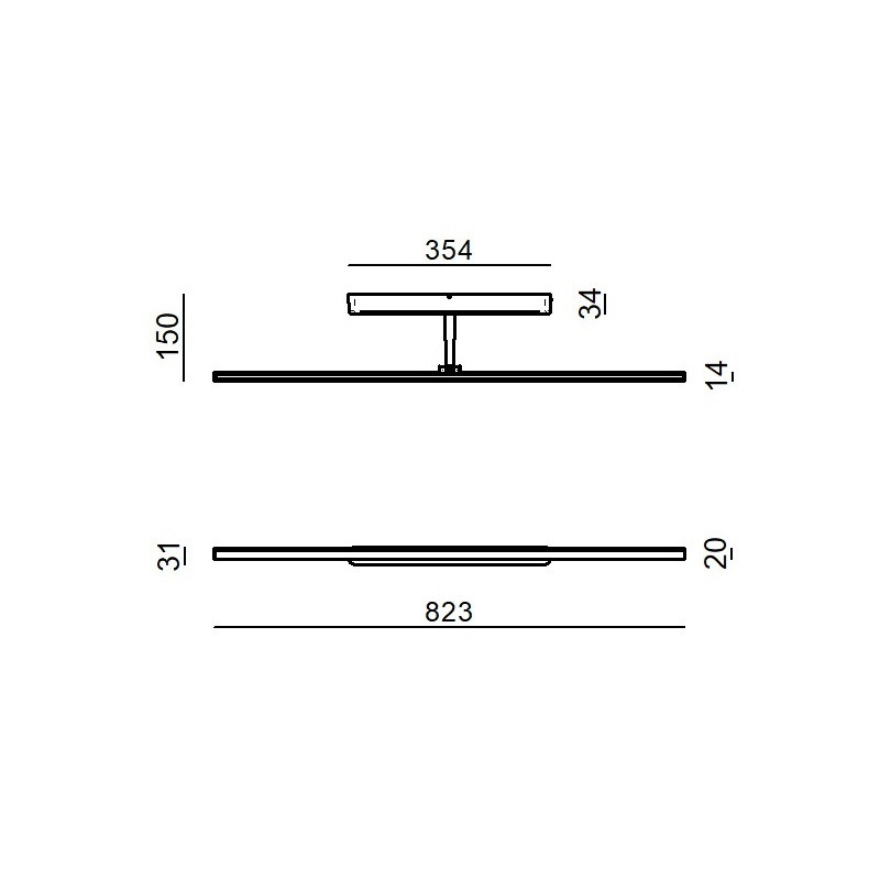 Linea Light Straight Applique 82 cm