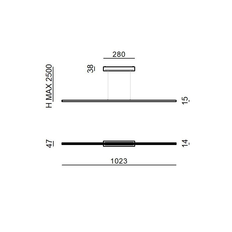 Linea Light Straight Sospensione 102 cm