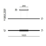 Linea Light Straight Sospensione 102 cm