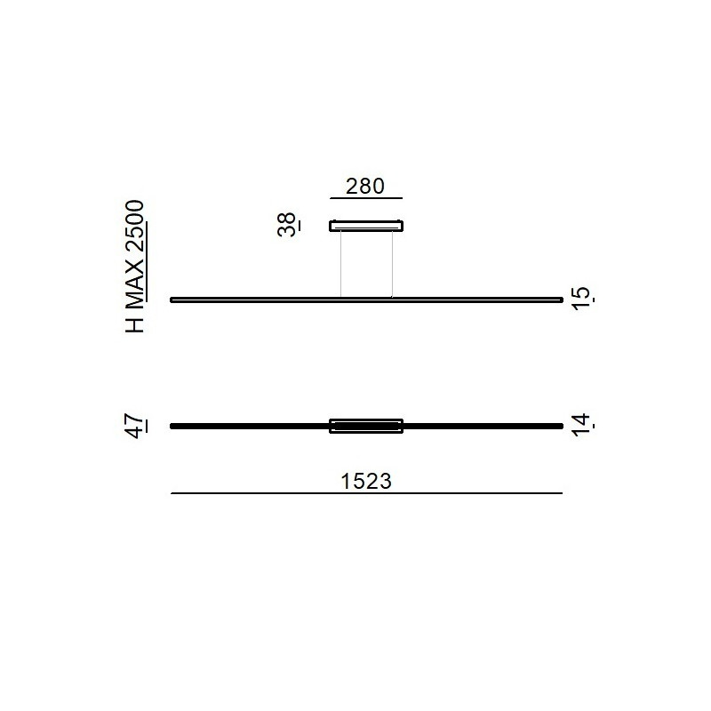Linea Light Straight Sospensione 152 cm