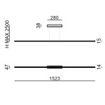 Linea Light Straight Sospensione 152 cm