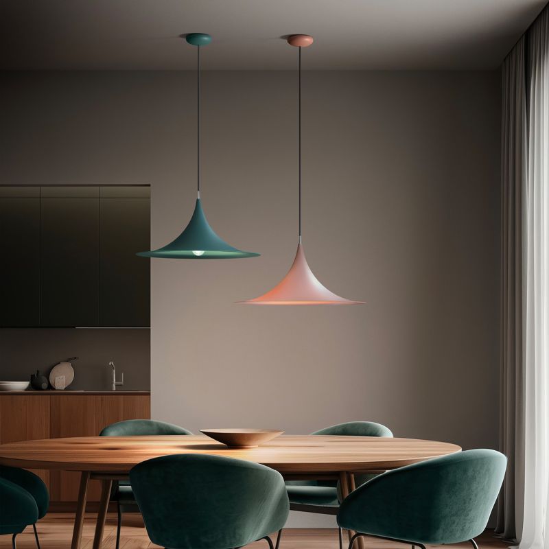 Linea Light Morgana Sospensione in metallo con cappello conico svasato 47 cm