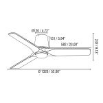 HEYWOOD TUB LED L Ventilatore Soffitto 132 cm