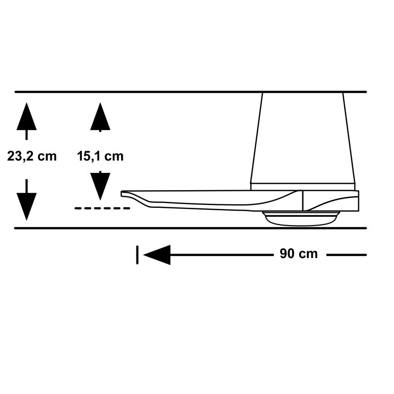 HEYWOOD TUB LED S Ventilatore Soffitto 90 cm